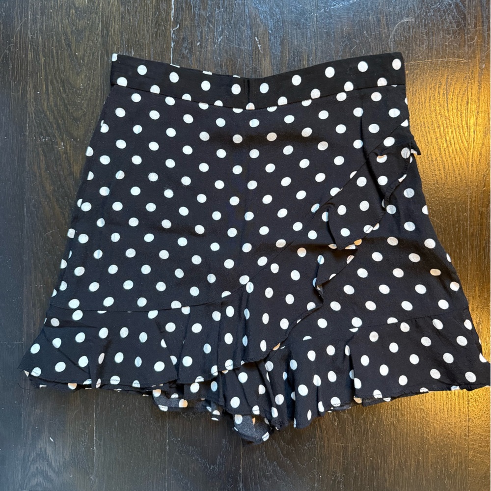 Zara Black and White Polka Dot Skirt